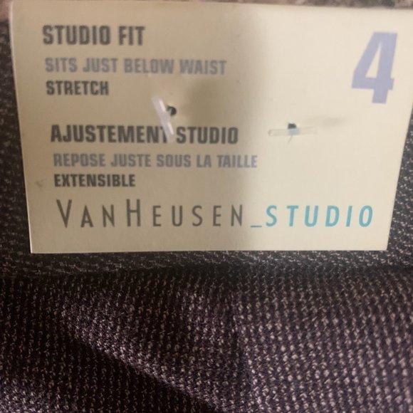 NWT VAN HEUSEN STUDIO STRETCH EXTENSIBLE STUDIO FIT BROWN SPECK STRAIGHT LEG 4 - Picture 9 of 9
